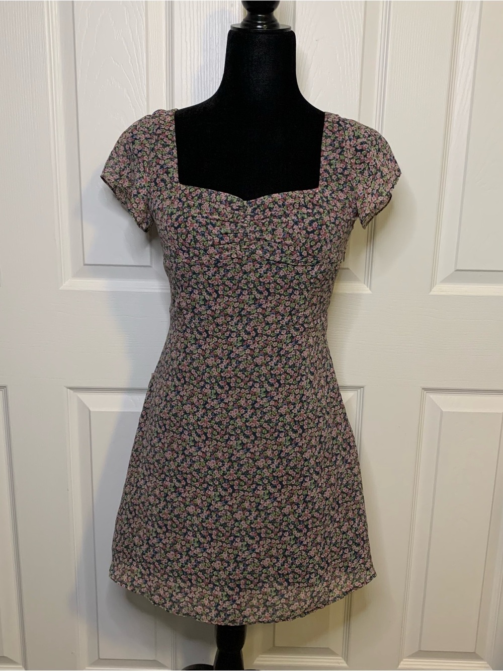 Floral Square-Neck Mini Dress